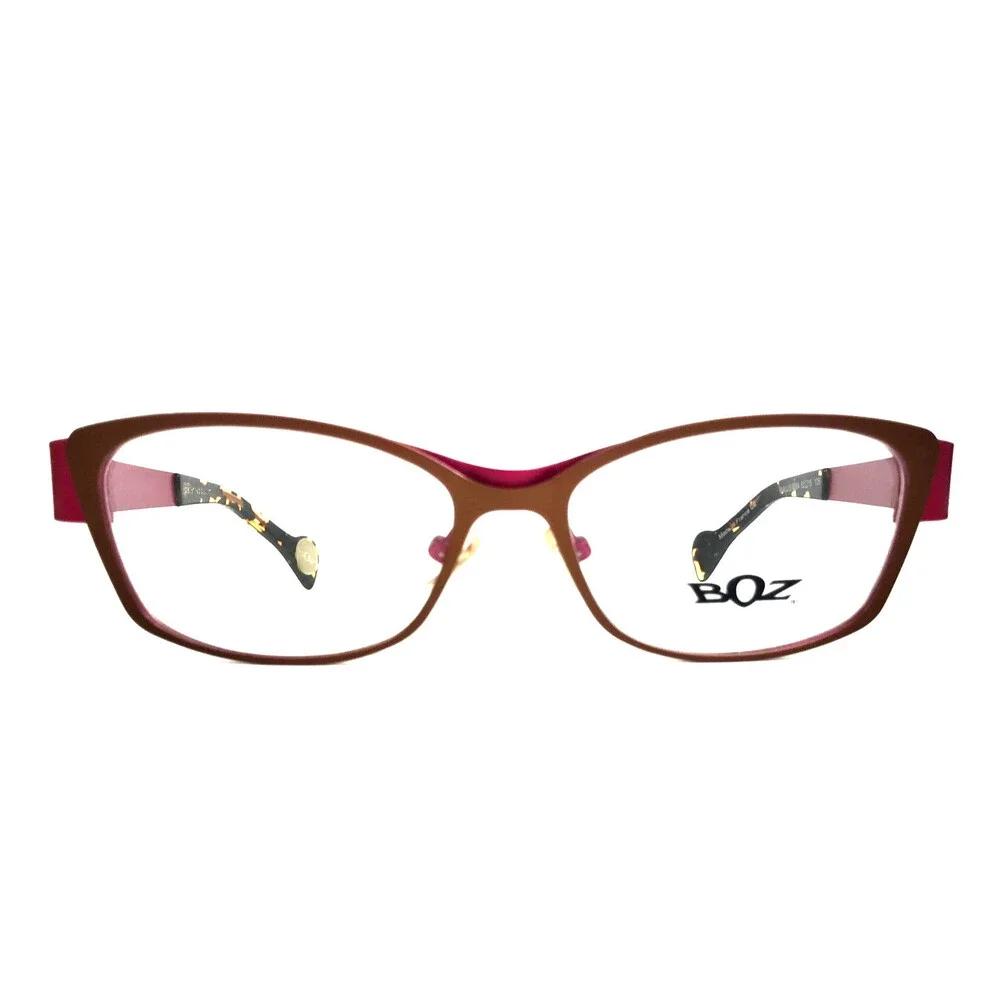 BOZ Eyeglasses Frames WALLIS 9284 Brown Fuchsia Cat Eye Full Rim 52-15-135